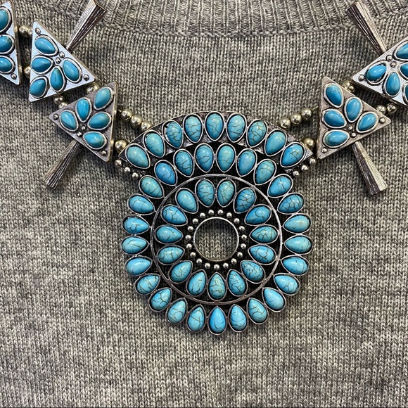 The Kooples Gray Turquoise & Silver Sweater - Picture 3 of 6